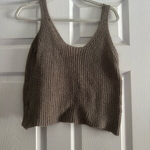 Brown Knit Women's Tank Top